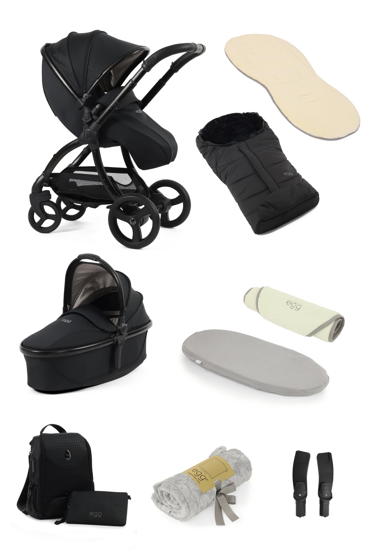 Egg 3 Snuggle 9-Piece Bundle - Houndstooth Black