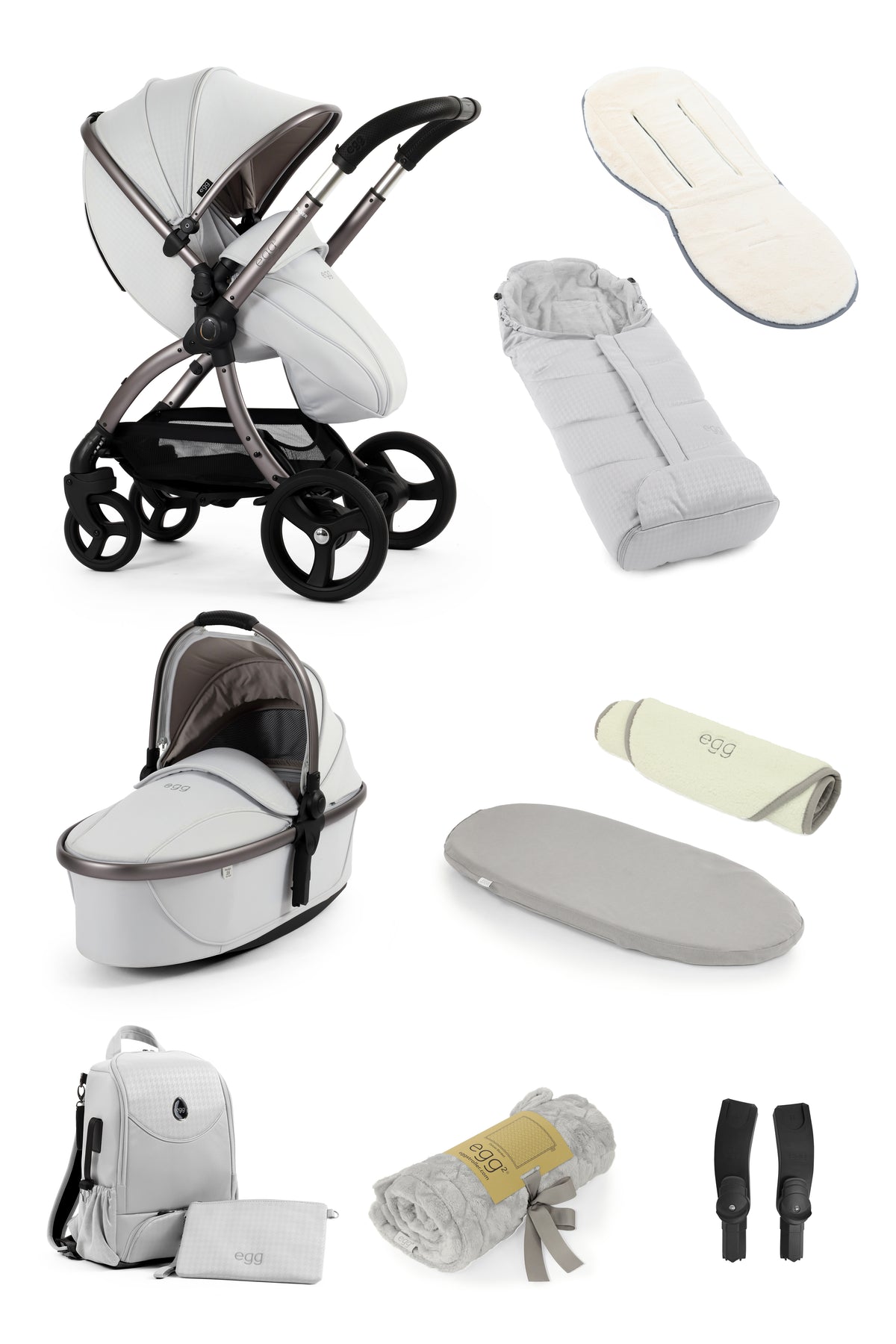 Egg 3 Snuggle 9-Piece Bundle - Houndstooth Silver